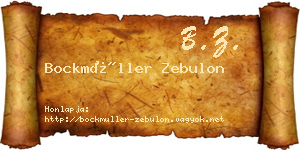 Bockmüller Zebulon névjegykártya